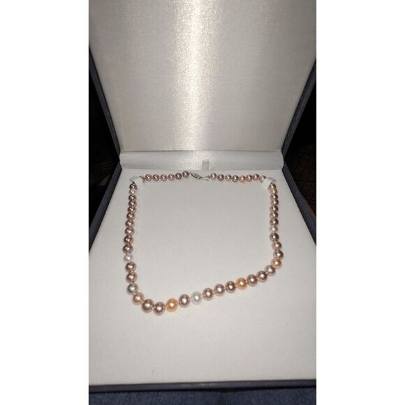 THE PEARL SOURCE 6.5-7.0mm Freshwater Multicolor Pearl Necklace - AAA Quality 18 - Picture 3 of 6
